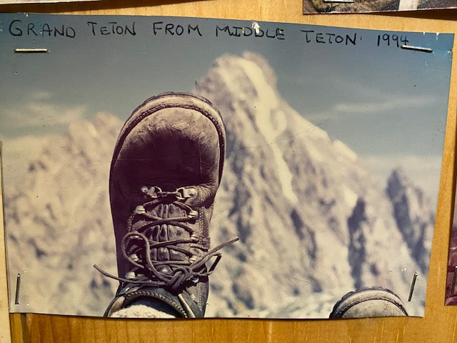 Photo of Limmer Boots on Middle Teton in 1994 Limmer Best Boots for Climbing in Tetons