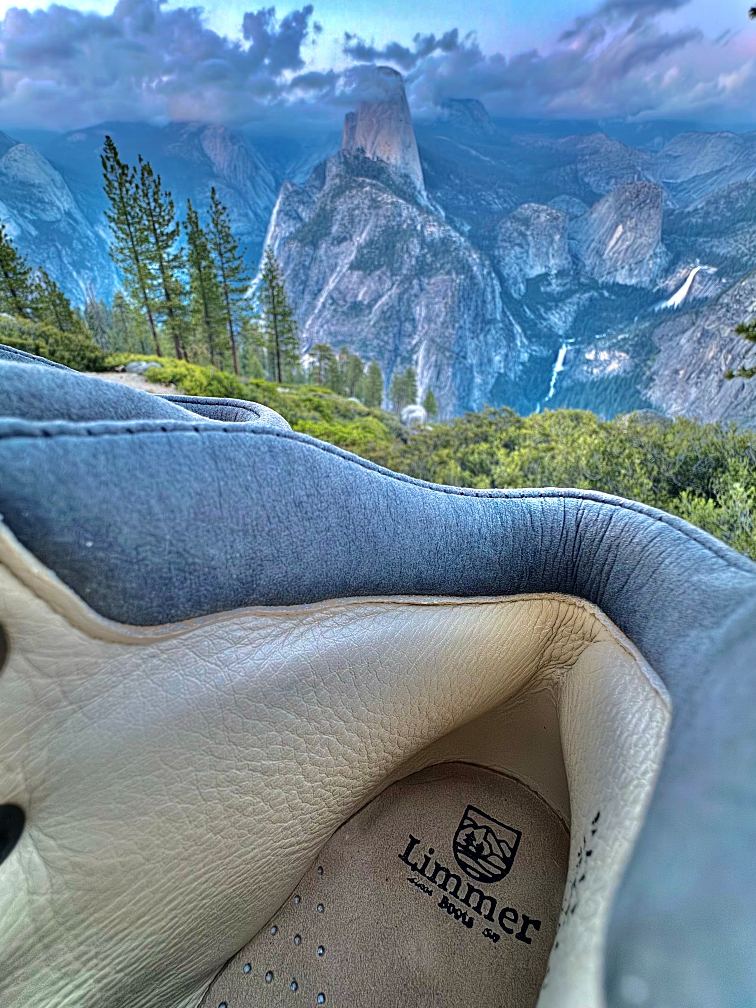 Limmer Ultralight at Yosemite National Park Glacier Point Washburn Point Shot of Heel Pocket and Half Dome Vernal Falls Nevada Falls