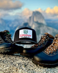 2 Pairs of Limmer Lightweight Boots At Yosemite National Park Glacier Point Half Dome In Background Sunset