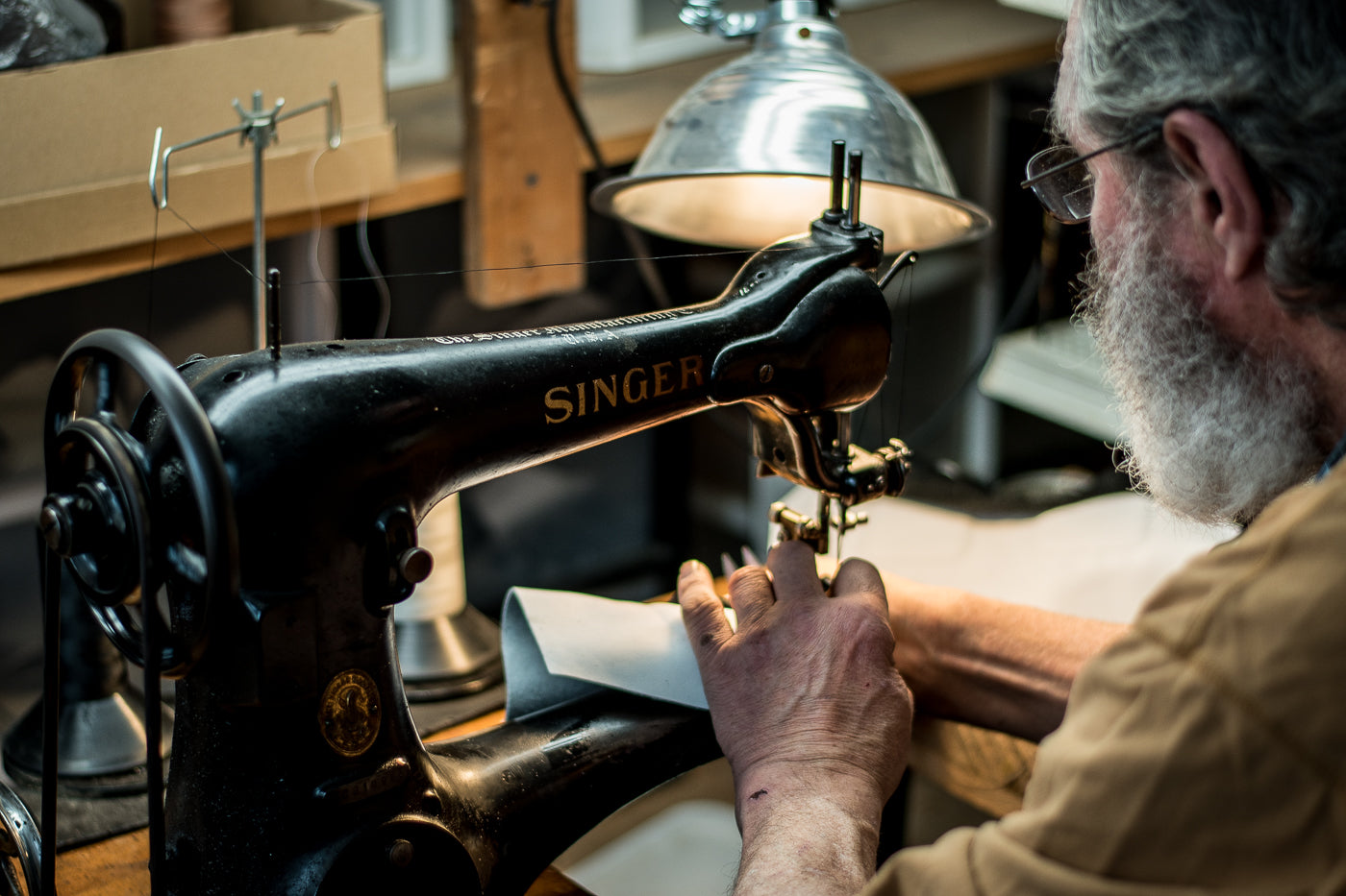 Pete_Sewing_Upper_Lining_on_Singer